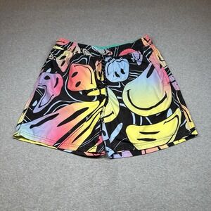 No Boundaries Mens Medium (32-34) 7" Swim Trunks Smiley‎ Face Drawstring NOTE